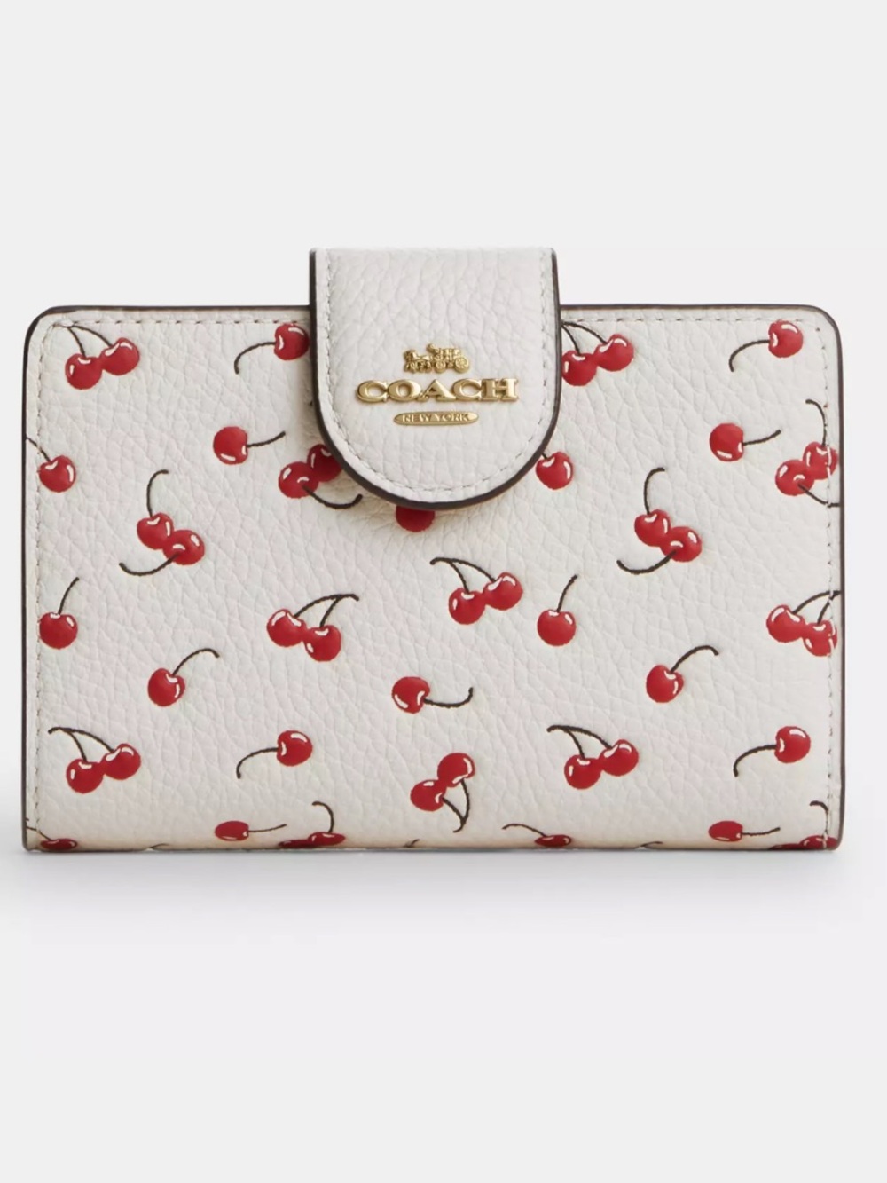 🍒🍒🍒 COACH MEDIUM CORNER ZIP WALLET WITH CHERRY PRINT🍒🍒🍒 NWT 🍒🍒🍒